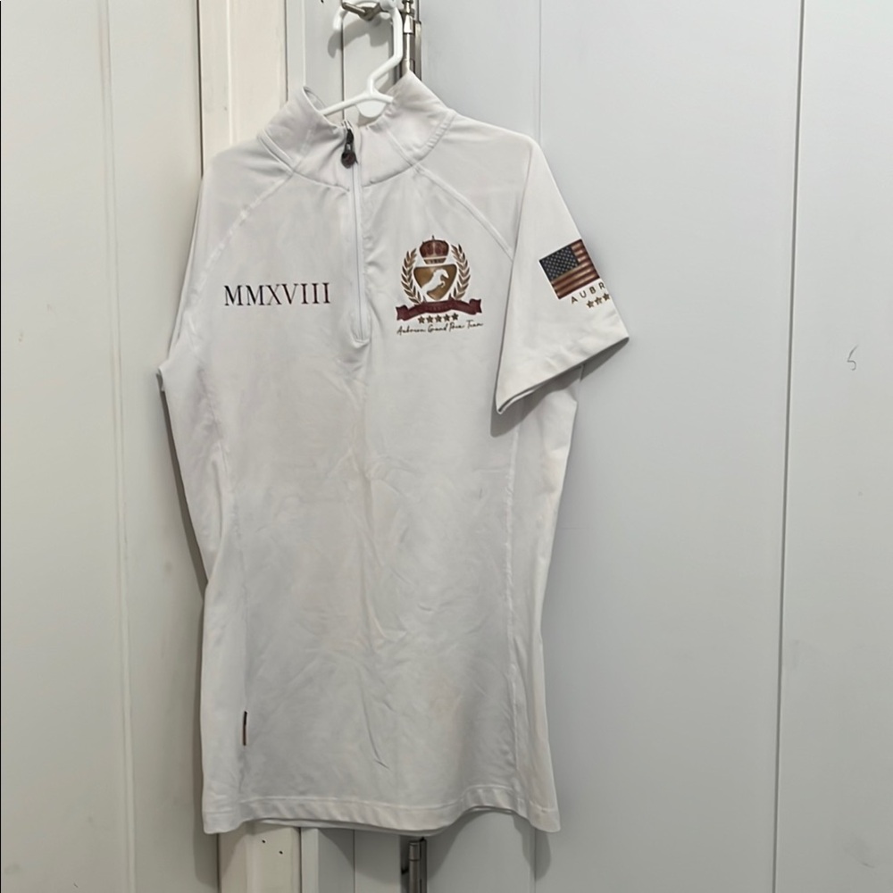 Women’s white Equestrian Shirt with Embroidered Details